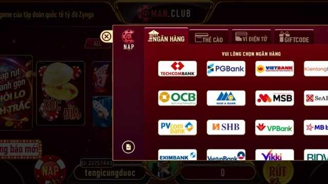 Tham khảo các hình thức nạp tiền phổ biến tại Manclub